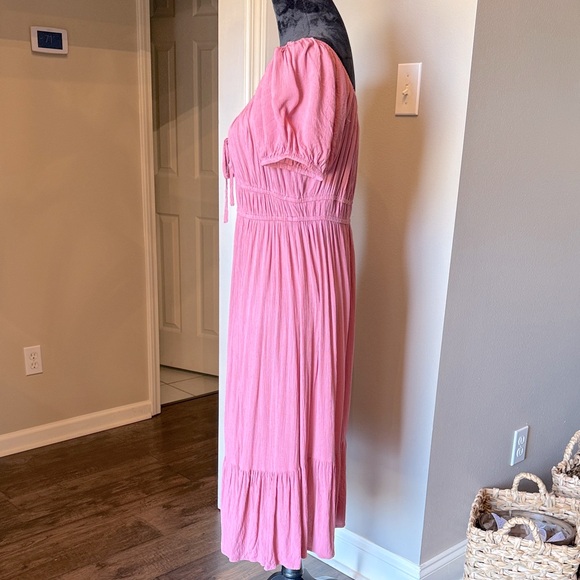 Hint of Blush Pink Midi Dress Lg - Picture 3 of 8